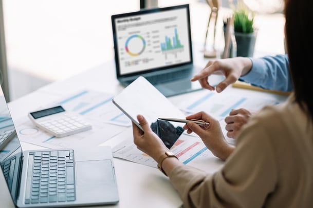Accountant working with a dental practice owner year-round