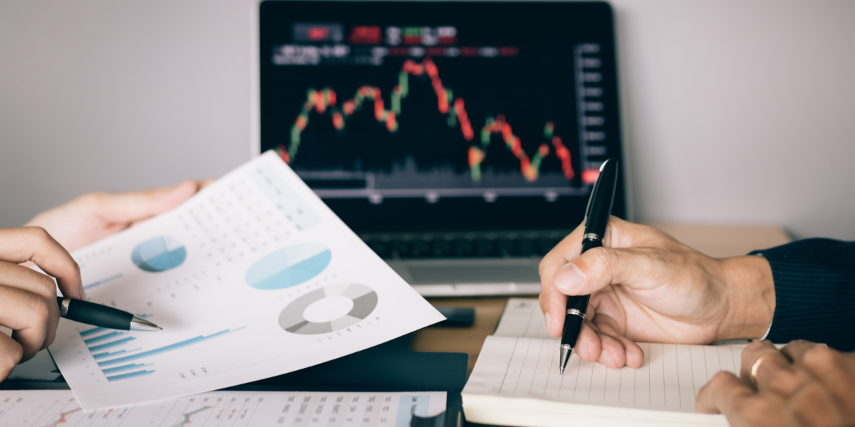 Investor reviewing financial growth and long-term investment strategy