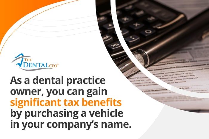 Tax deductions available on a company car for a dental practice