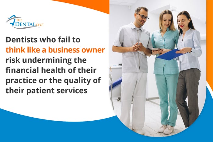 Dental practice owner making business decisions alongside patient care